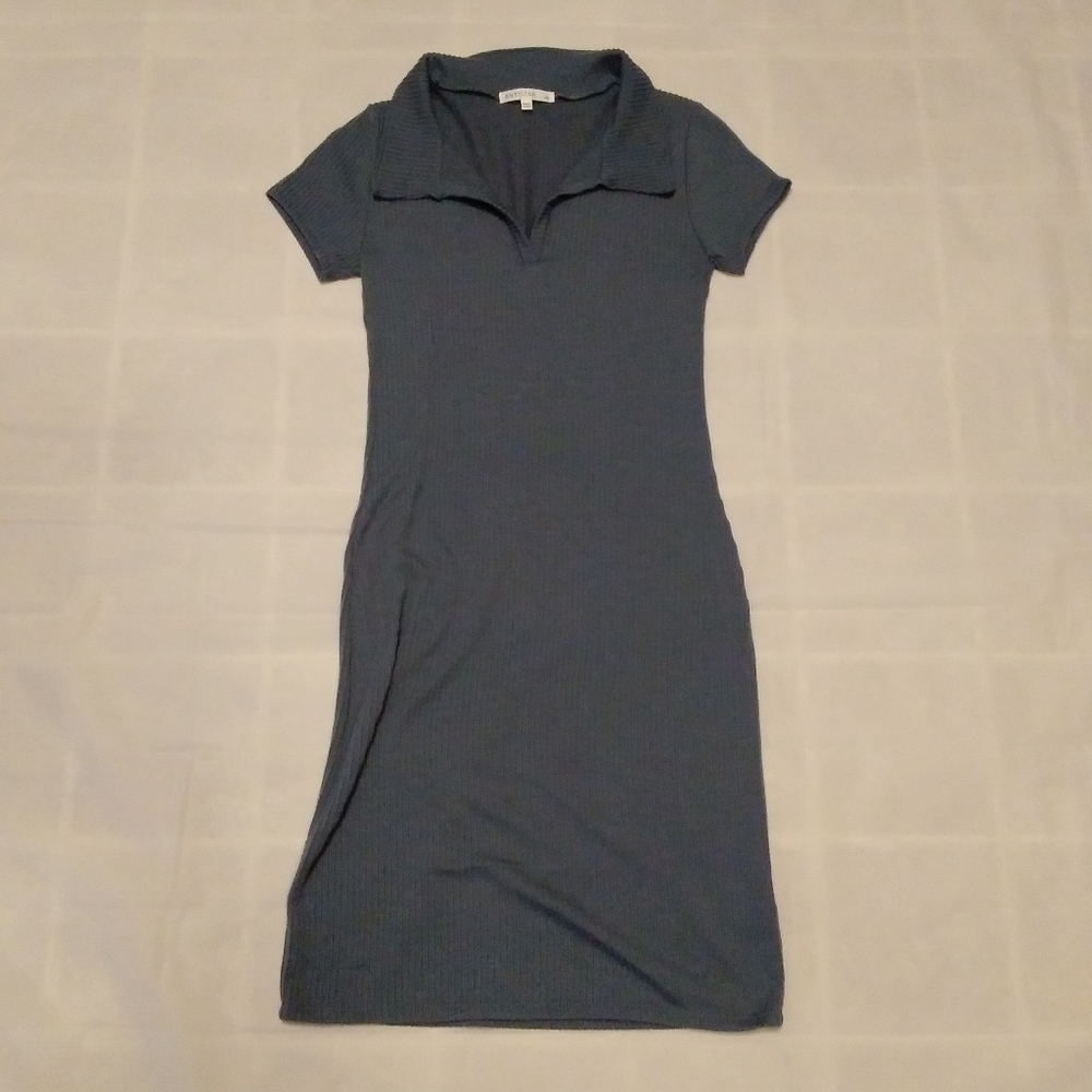 Anistar Dress XS collared Ribbed Stretchy